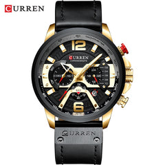 CURREN: Leather-strapped (Military-Grade) Chronograph Watch for MEN